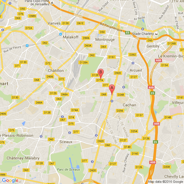 Plan des salles de sport de Bagneux