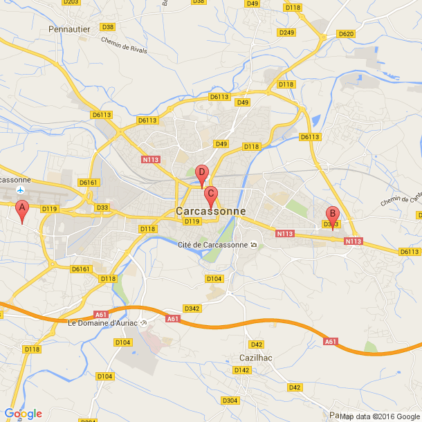 Plan des salles de sport de Carcassonne