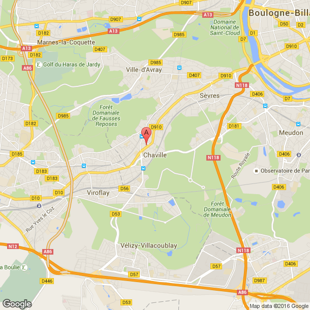 Plan des salles de sport de Chaville