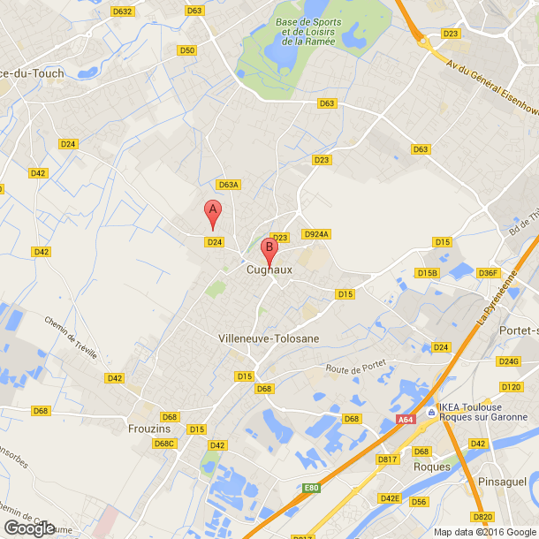 Plan des salles de sport de Cugnaux