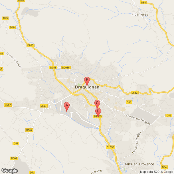 Plan des salles de sport de Draguignan