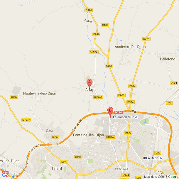 Plan des salles de sport de Ahuy