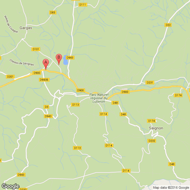Plan des salles de sport de Apt
