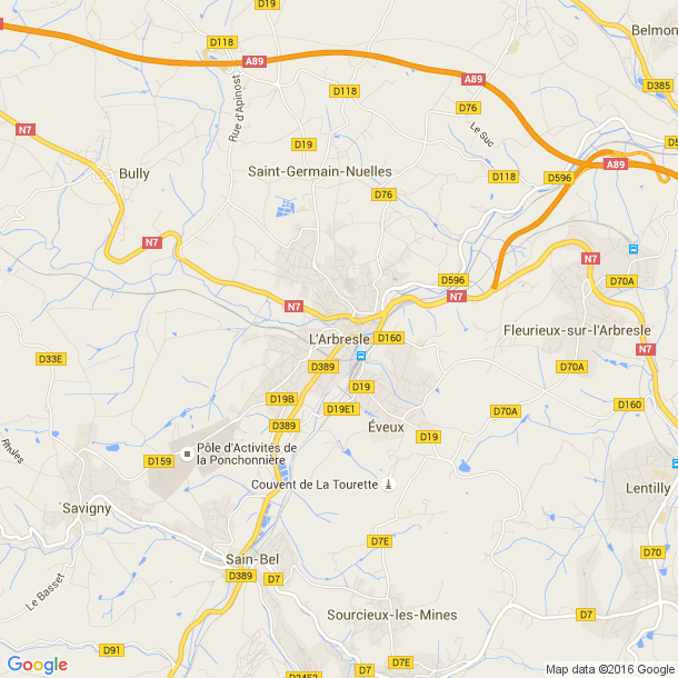 Plan des salles de sport de l'Arbresle