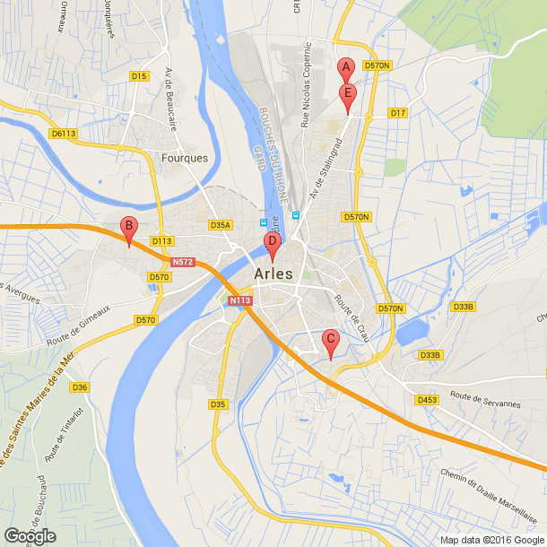 Plan des salles de sport de Arles