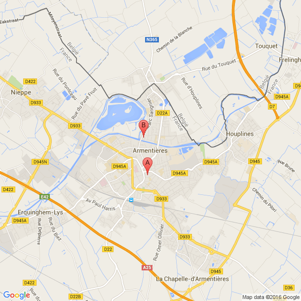 Plan des salles de sport de Armentières