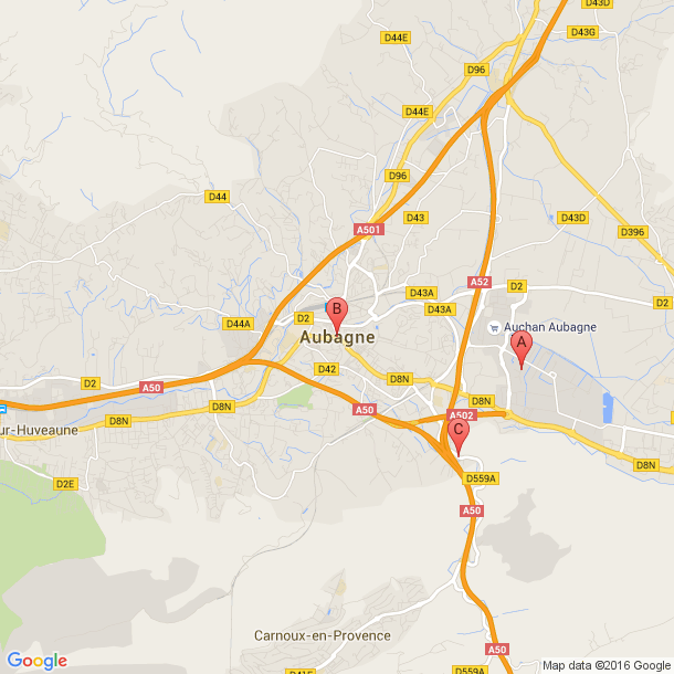Plan des salles de sport de Aubagne