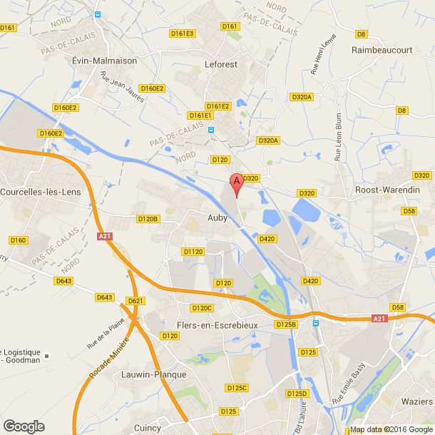 Plan des salles de sport de Auby