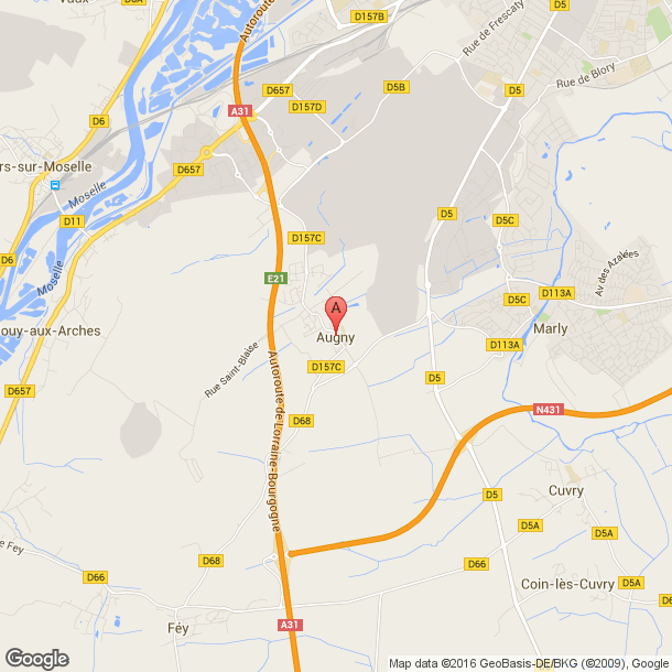 Plan des salles de sport de Augny