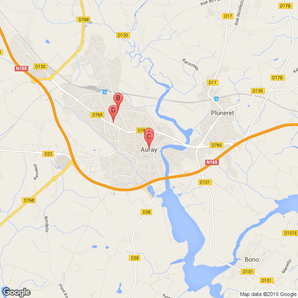 Plan des salles de sport de Auray