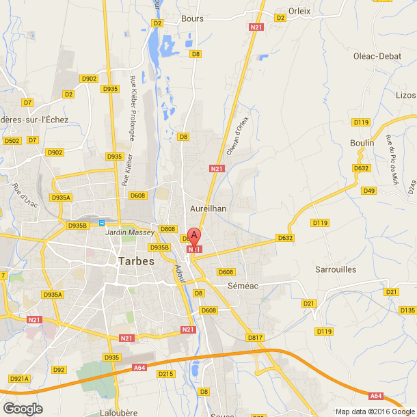 Plan des salles de sport de Aureilhan