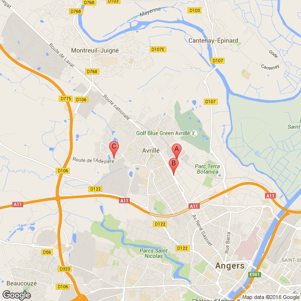 Plan des salles de sport de Avrille