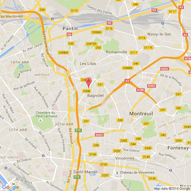 Plan des salles de sport de Bagnolet