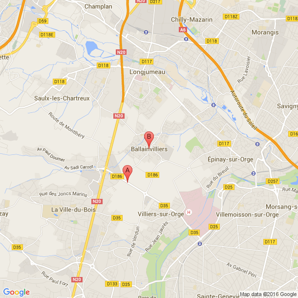 Plan des salles de sport de Ballainvilliers