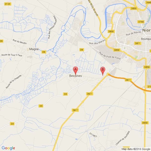 Plan des salles de sport de Bessines