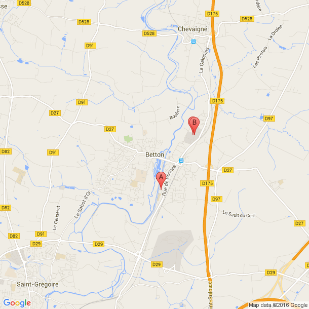 Plan des salles de sport de Betton