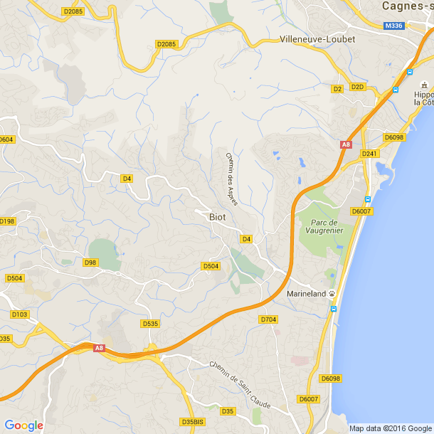 Plan des salles de sport de Biot