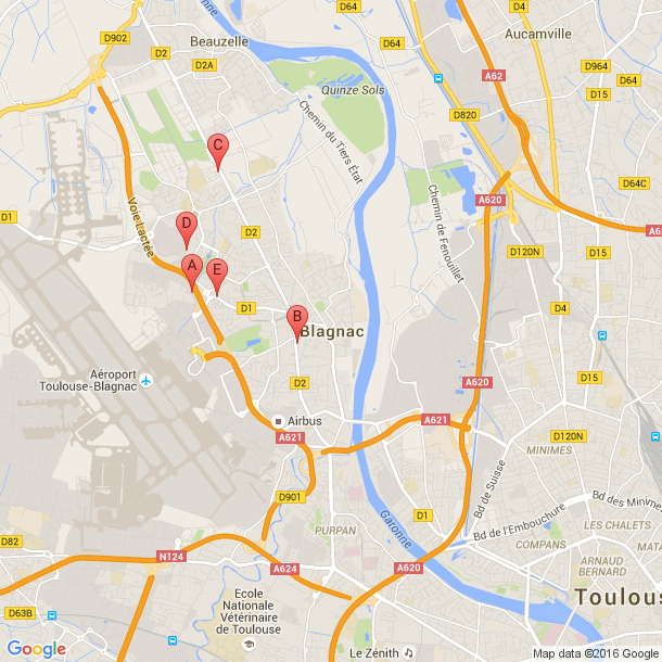 Plan des salles de sport de Blagnac