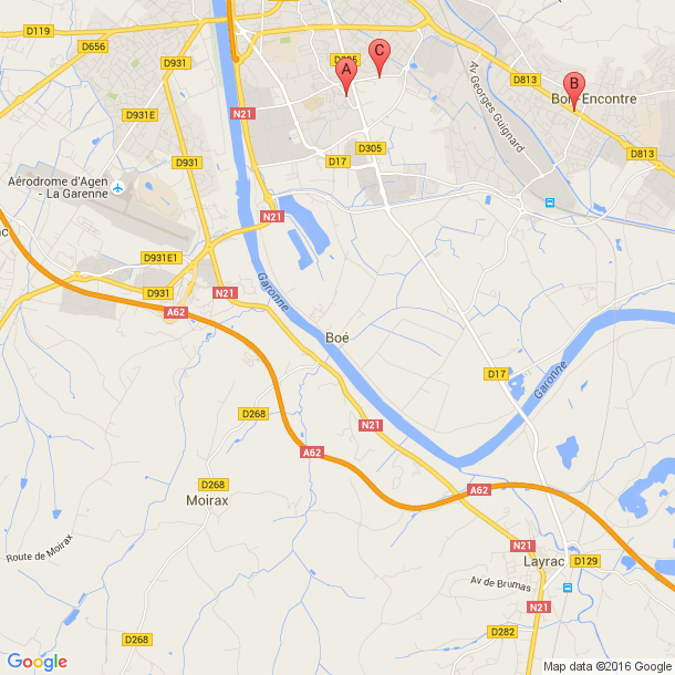 Plan des salles de sport de Boe