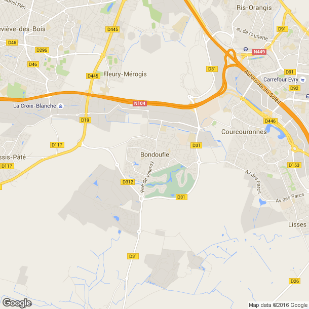 Plan des salles de sport de Bondoufle