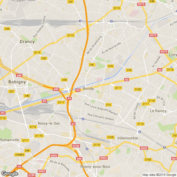Plan des salles de sport de Bondy
