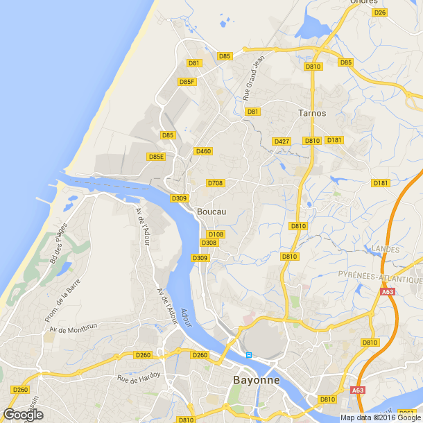 Plan des salles de sport de Boucau