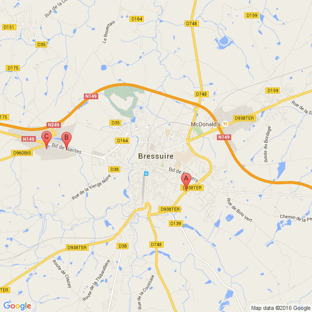 Plan des salles de sport de Bressuire