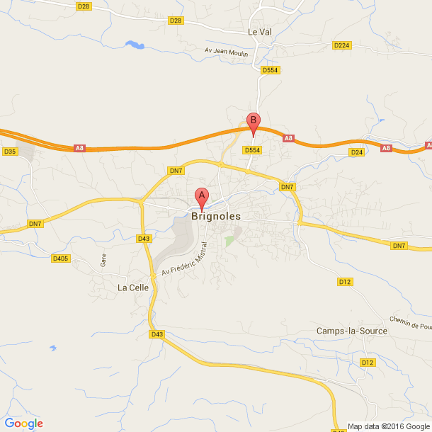 Plan des salles de sport de Brignoles