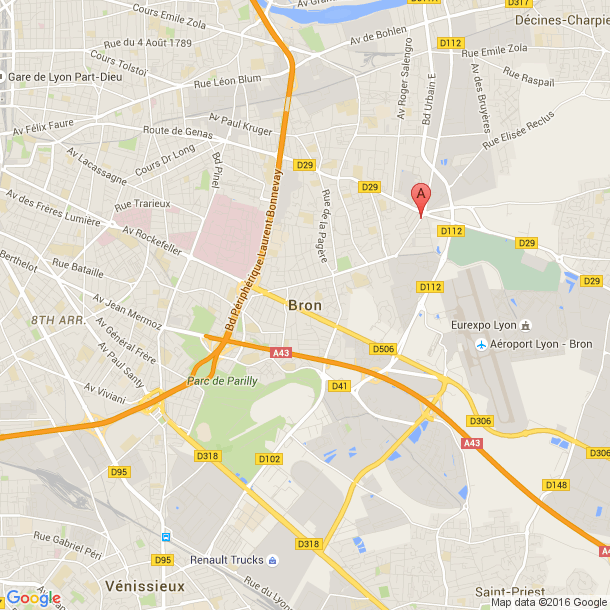 Plan des salles de sport de Bron