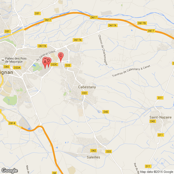 Plan des salles de sport de Cabestany