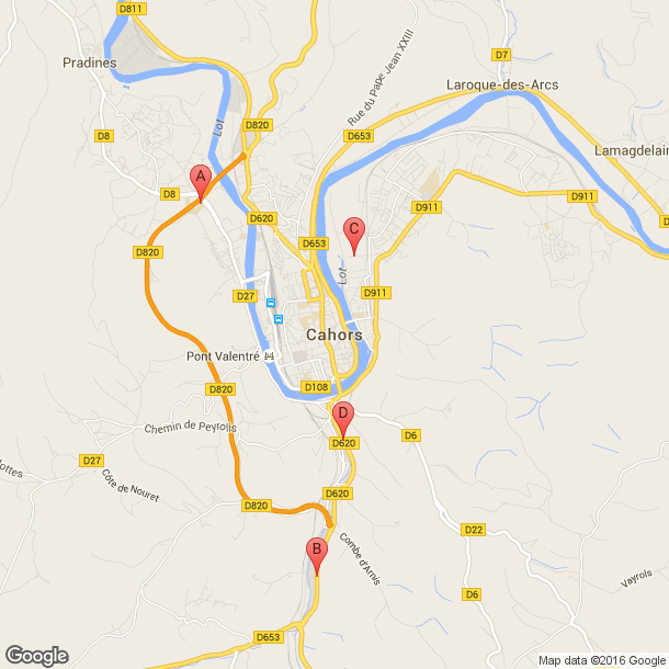 Plan des salles de sport de Cahors