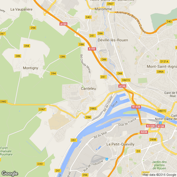 Plan des salles de sport de Canteleu