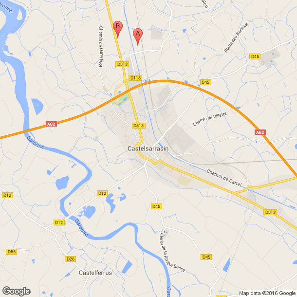 Plan des salles de sport de Castelsarrasin