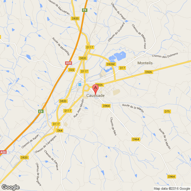 Plan des salles de sport de Caussade