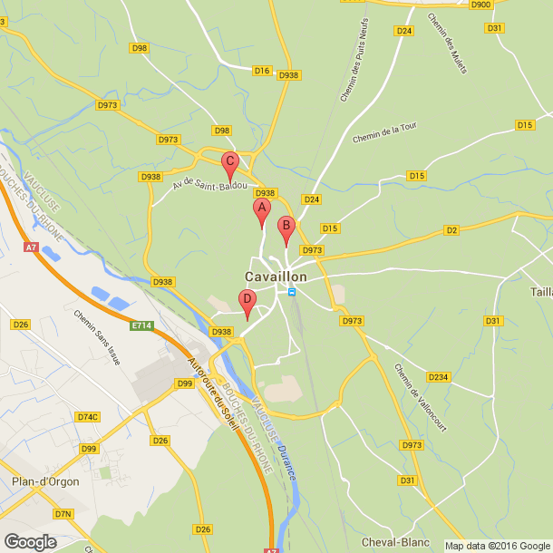 Plan des salles de sport de Cavaillon