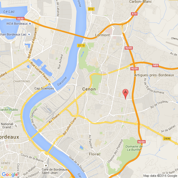 Plan des salles de sport de Cenon