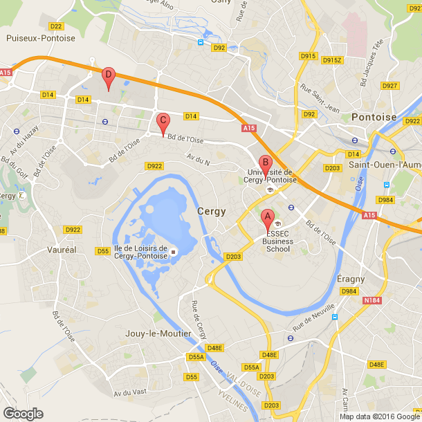 Plan des salles de sport de Cergy