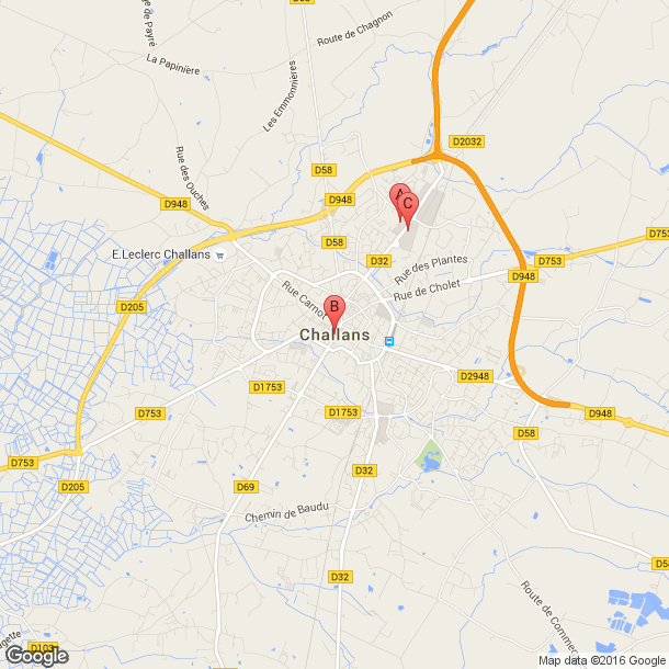 Plan des salles de sport de Challans