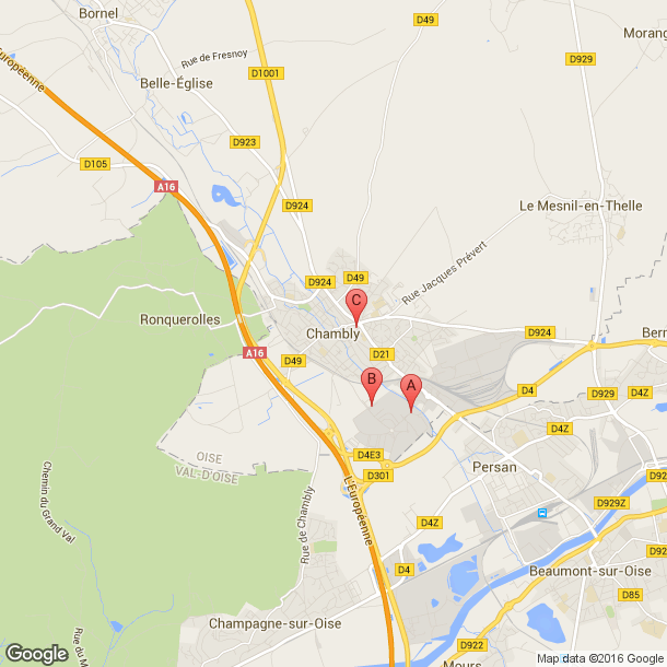 Plan des salles de sport de Chambly