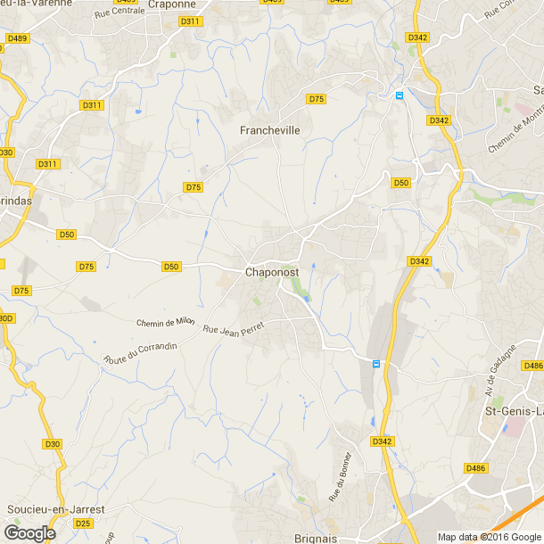 Plan des salles de sport de Chaponost