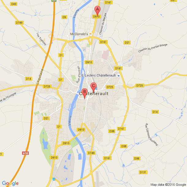 Plan des salles de sport de Chatellerault