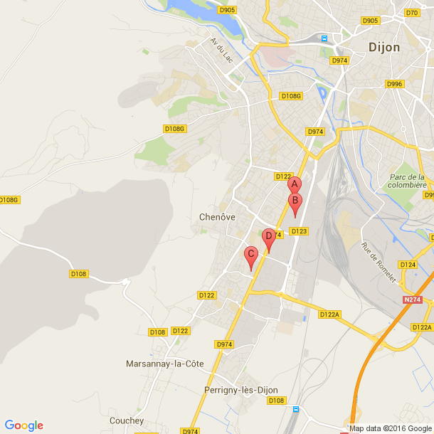 Plan des salles de sport de Chenove