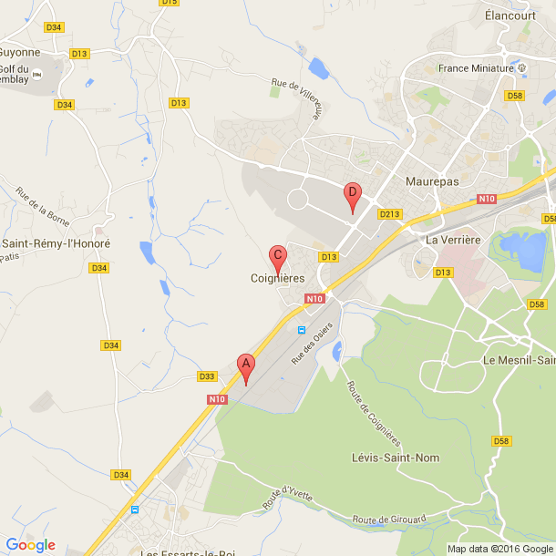 Plan des salles de sport de Coignières