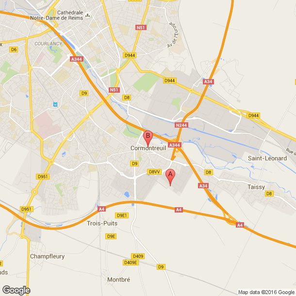 Plan des salles de sport de Cormontreuil