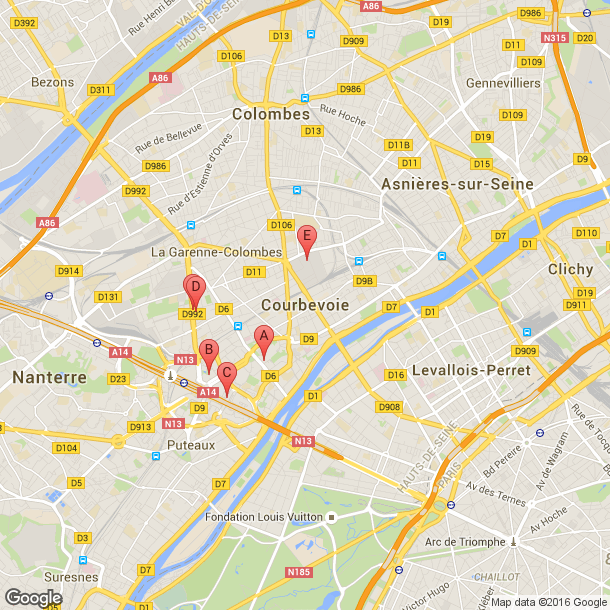Plan des salles de sport de Courbevoie
