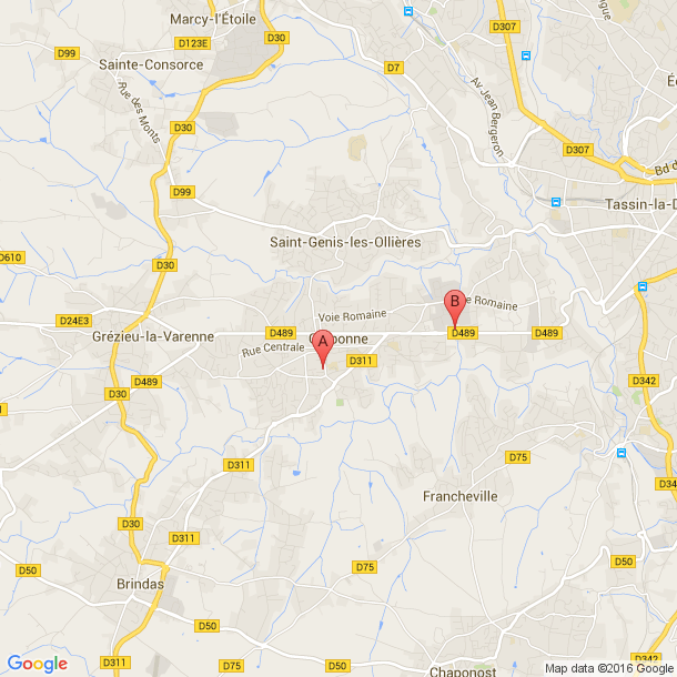 Plan des salles de sport de Craponne