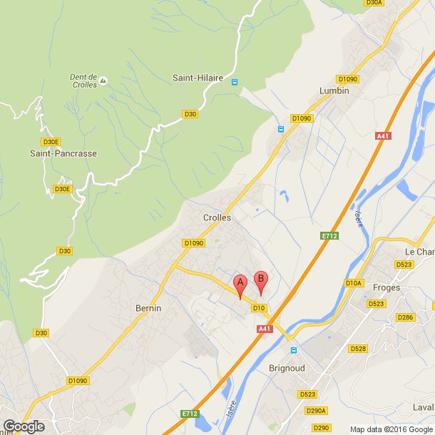Plan des salles de sport de Crolles