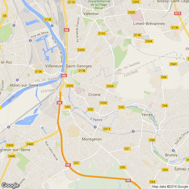 Plan des salles de sport de Crosne