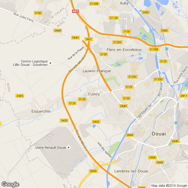 Plan des salles de sport de Cuincy
