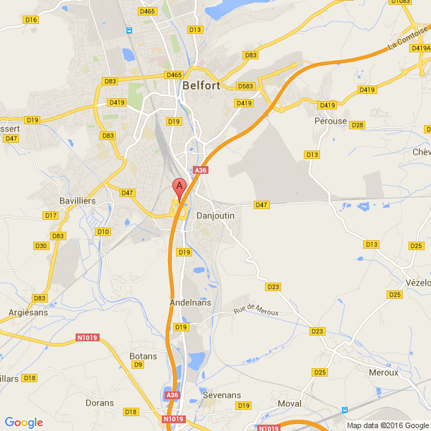 Plan des salles de sport de Danjoutin